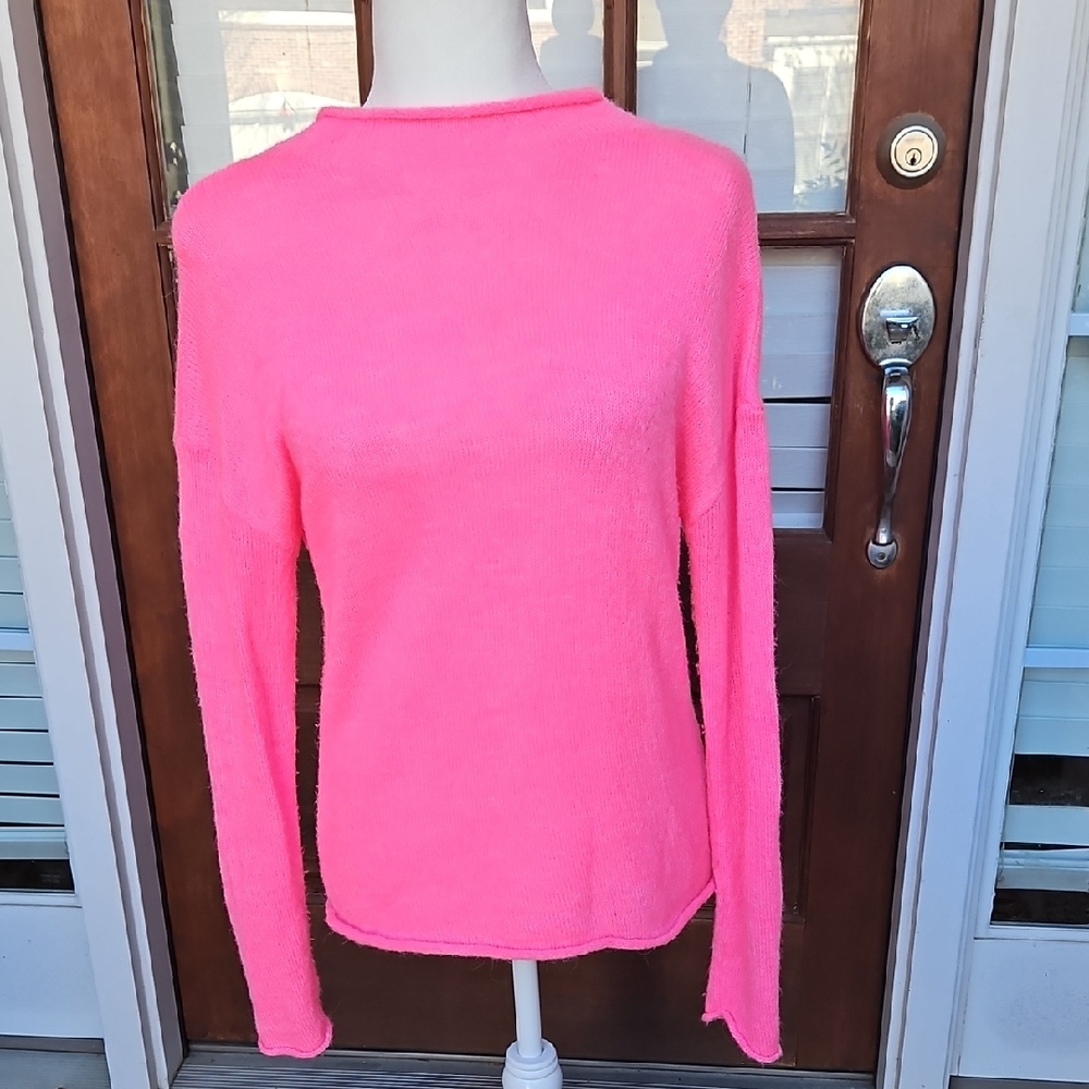 Zara Hot Pink Soft Knit Long Sleeve Sweater